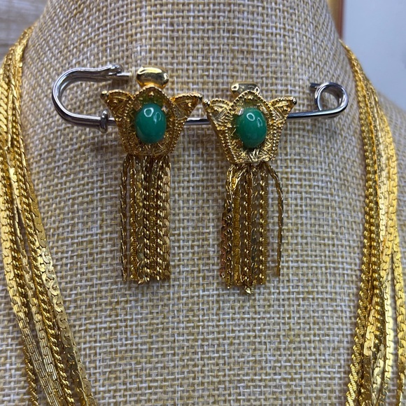 Peking glass statement 18” necklace and 2” earrings! - Picture 6 of 7